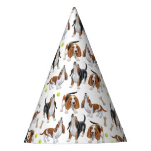 Howling Basset Hound Dogs Party Hat