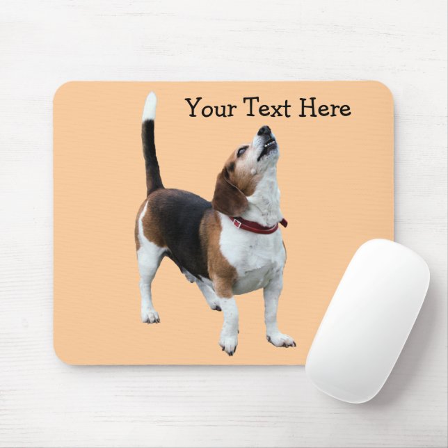 Howling Beagle Cute Dog Mousepad (With Mouse)