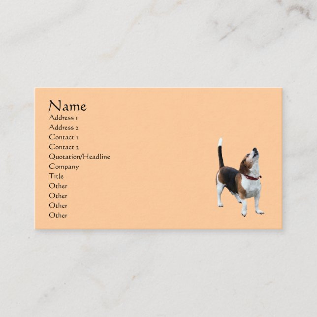 Howling Beagle Dog Animal Business Card (Front)