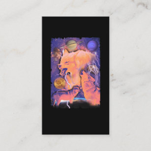 Howling Cosmic Wolves Moon Space Wolf Business Card