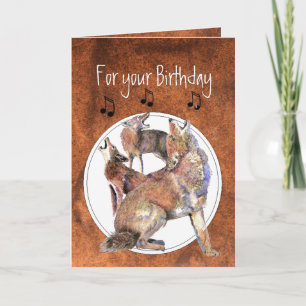 Howling Coyote - Funny Animal Birthday Card
