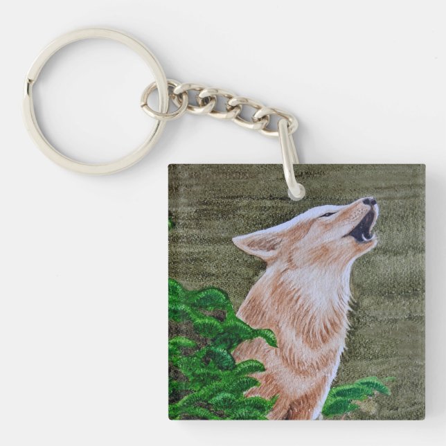 Howling Coyote Key Ring (Front)