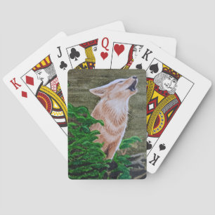 Howling Coyote   Playing Cards
