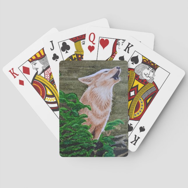 Howling Coyote   Playing Cards (Back)