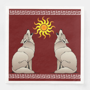 HOWLING COYOTES BENEATH A SOUTHWESTERN SUN NAPKIN