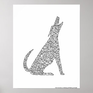 HOWLING DOG by NICHOLAS_COPYRIGHT_... Poster