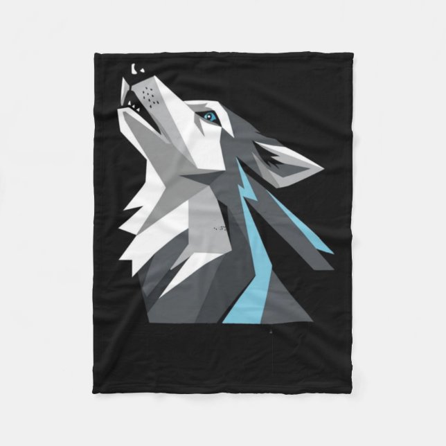 Howling Moon Sticker  Fleece Blanket (Front)