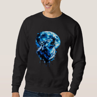 Howling Moon Wolf Tattoo Tee — Blue Ink Dream, Mys