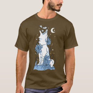 Howling Night White Wolf  T-Shirt
