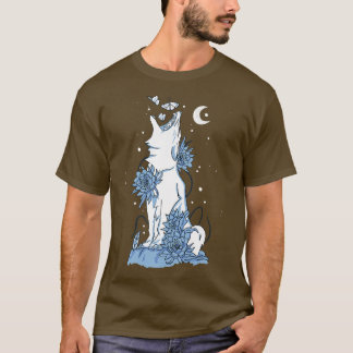 Howling Night White Wolf  T-Shirt