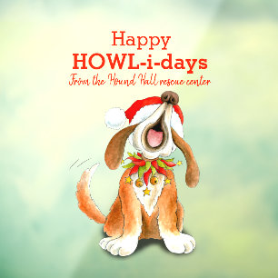 Howling singing dog art business Christmas