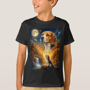Howling to the moon meme animal dog beagle T-Shirt