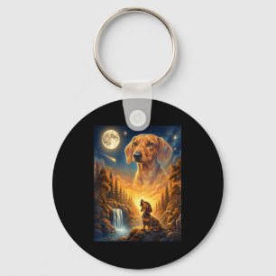 Howling to the moon meme animal dog dachshund  key ring