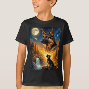 Howling to the moon meme animal dog german shepher T-Shirt