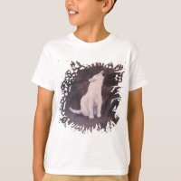 "Howling White Wolf" Girl's T-shirt