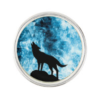 Howling Winter Wolf snowy blue smoke Abstract
