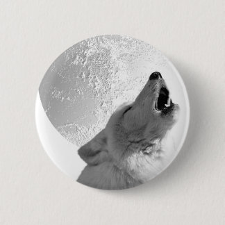 Howling Wolf 6 Cm Round Badge