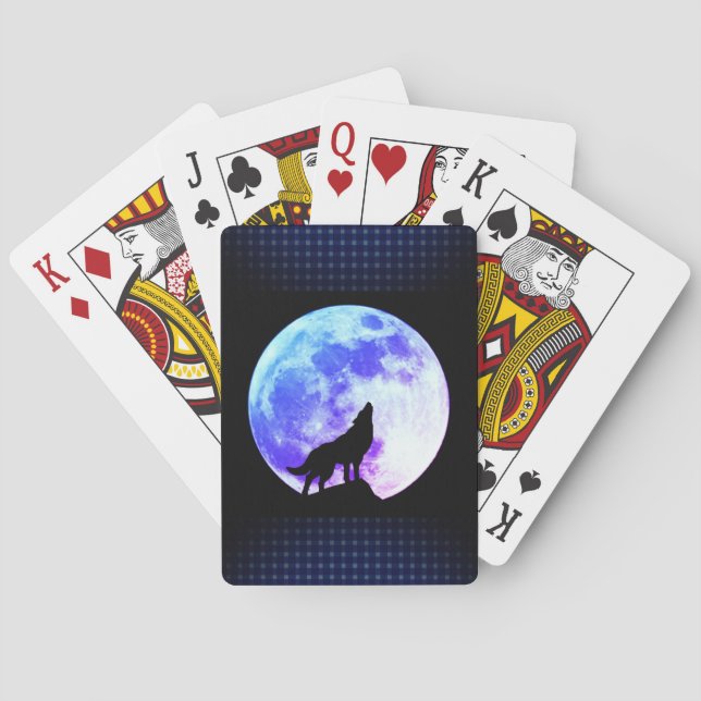 Howling Wolf A Playing Cards, Standard Index faces Playing Cards (Back)
