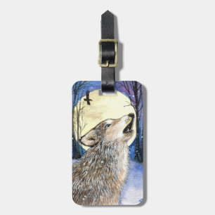 Howling - Wolf Art Luggage Tag