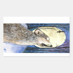 Howling - Wolf Art Rectangular Sticker