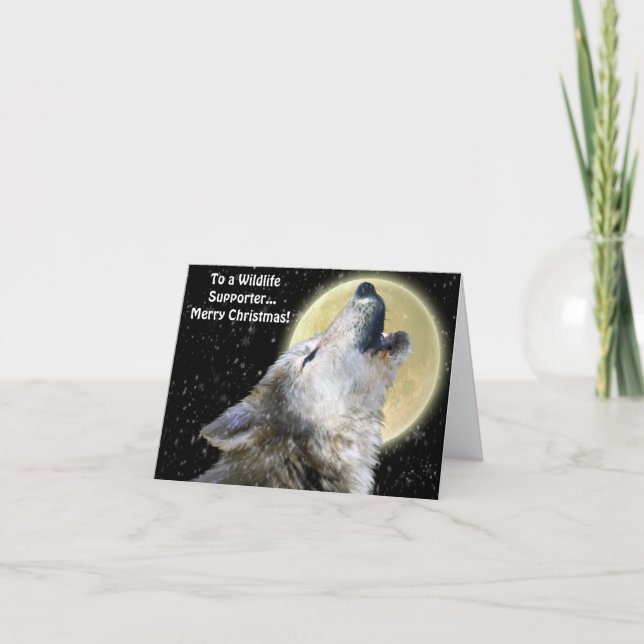 Howling Wolf Art Wildlife Supporter Christmas Card (Front)