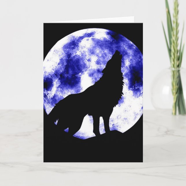 Howling Wolf at Moon Card (Front)