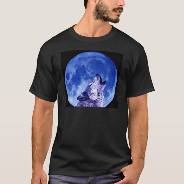 Howling Wolf at Moon T-Shirt (Front)