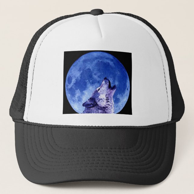 Howling Wolf at Moon Trucker Hat (Front)