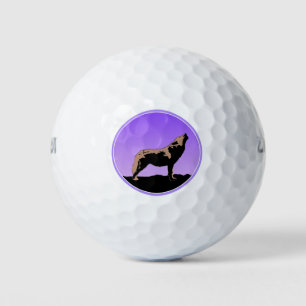 Howling Wolf at Sunset  - Original Wildlife Art Golf Balls