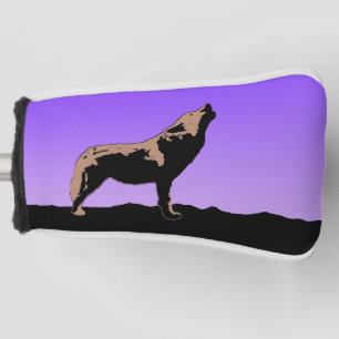 Howling Wolf at Sunset  - Original Wildlife Art Golf Head Cover