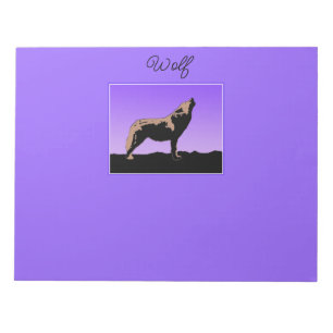 Howling Wolf at Sunset - Original Wildlife Art Notepad