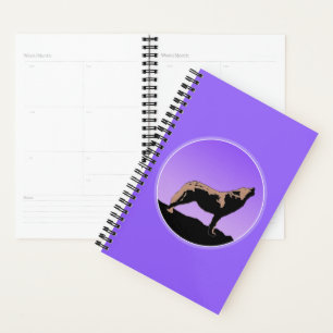 Howling Wolf at Sunset  - Original Wildlife Art Planner