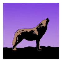 Howling Wolf at Sunset - Original Wildlife Art