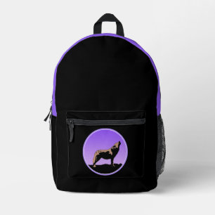 Howling Wolf at Sunset  - Original Wildlife Art Printed Backpack