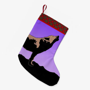 Howling Wolf at Sunset  - Original Wildlife Art Small Christmas Stocking