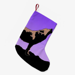 Howling Wolf at Sunset  - Original Wildlife Art Small Christmas Stocking