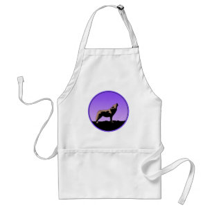 Howling Wolf at Sunset - Original Wildlife Art Standard Apron