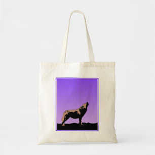 Howling Wolf at Sunset - Original Wildlife Art Tote Bag