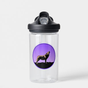 Howling Wolf at Sunset  - Original Wildlife Art Water Bottle