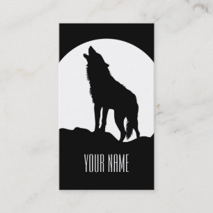 Howling wolf business card Black and white