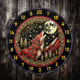 Howling Wolf Calls To The Wild Dartboard