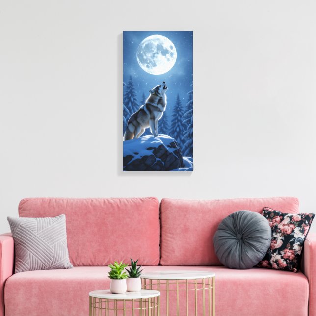 Howling Wolf  Canvas Print (Insitu(LivingRoom))