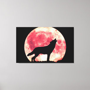 Howling wolf canvas print