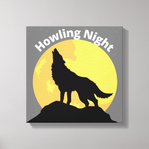 Howling Wolf Canvas Print Wall Art