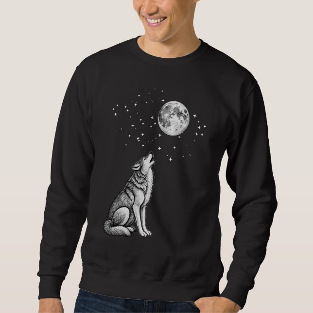 Howling Wolf Celestial Night Sweatshirt (Front)