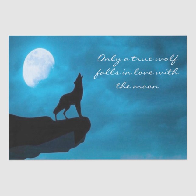 Howling Wolf Decoupage Tissue Paper (Front)