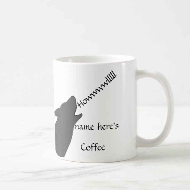 Howling Wolf Face add name Coffee Mug (Right)