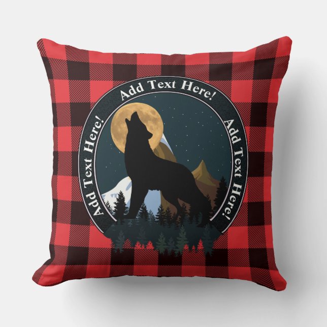 Howling Wolf Full Moon Cushion (Front)