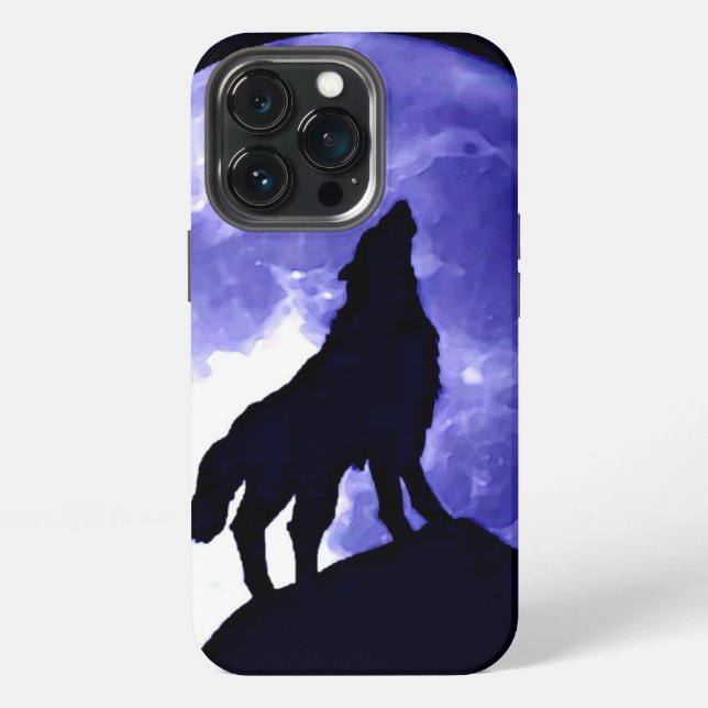 Howling Wolf & Fullmoon iPhone Case (Back)