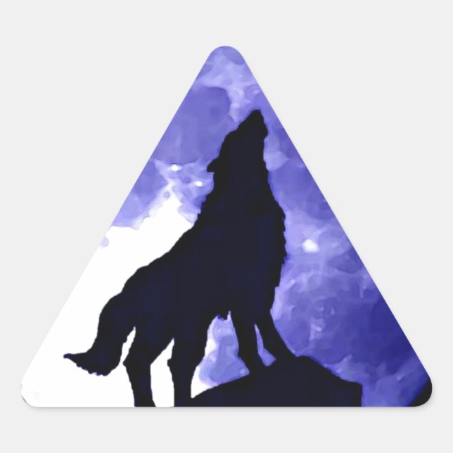 Howling Wolf & Fullmoon Triangle Sticker (Front)